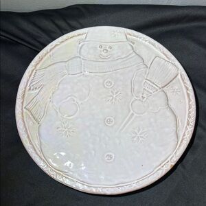 Vietri White Ceramic Plate - Bellezza Holiday Collection made in Italy